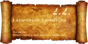 Lazarovics Leonóra névjegykártya